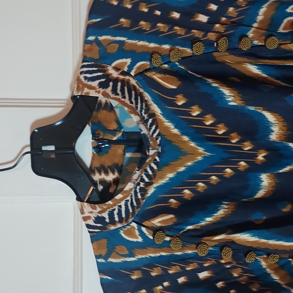 FARM Rio Women's Pineapple Ikat Raglan Sleeve Mini Dress Size Large - Picture 9 of 16